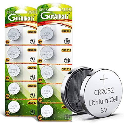 GutAlkaLi 10 Stück CR2032 3V Lithium Knopfzellen Batterien CR 2032 Lithium
