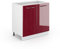Vicco Spülenunterschrank Fame-Line, Bordeaux Hochglanz/Weiß, 80 cm mit Regal, ohne Arbeitsplatte