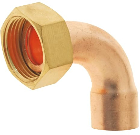 SOMATHERM FOR YOU, Raccord cuivre coudé à souder Ø18 avec écrou tournant 20/27 - Sachet de 2 pièces - Idéal pour plomberie et réseaux d'eau chaude/froide - Normes conformes