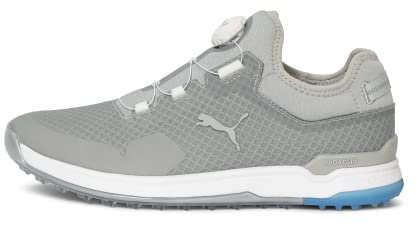 Puma Homme Proadapt Alphacat Disc Chaussure de Golf, Taille Haute, Argent, Bleu Ibiza, 43 EU