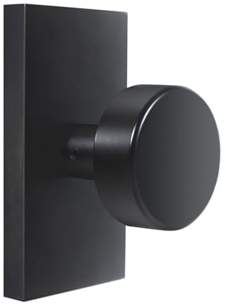 HIEMEY Matte Black Interior Door Knob, Modern Passage Rectangle Door Handles for Hall and Closet