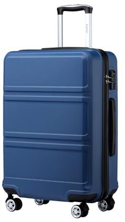 Kono 16 Inch EasyJet 45x36x20 Carry On Hand Luggage, Lightweight Hard Shell Cabin Bag, Small Suitcase with 4 Spinner Wheels (Navy/Black)