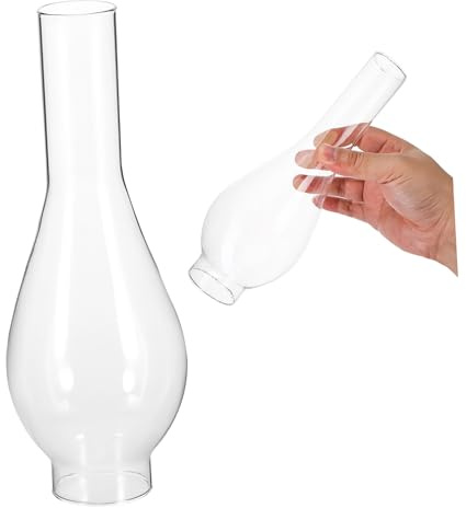 Zerodeko Pantalla De Lámpara De Queroseno De Vidrio Transparente Vintage Repuesto Para Lámparas De Aceite En Hogar Oficina Restaurante 9.64X1.96X1.41In