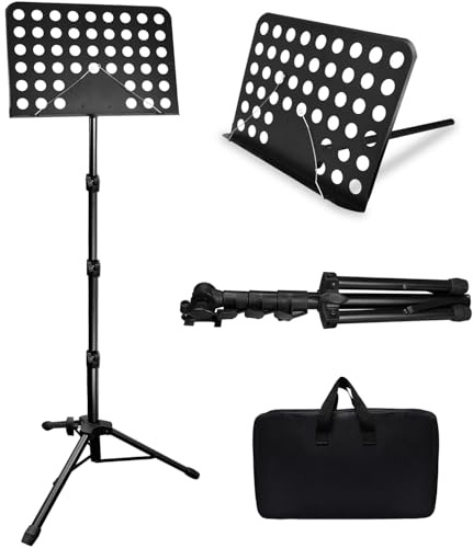 70IN Sheet Music Stand, Tall Music Stand for Sheet Music High Stability, Adjustable Portable Music Stand with Carrying Bag for Guitar, Violin, Ukulele (33-70IN-A)