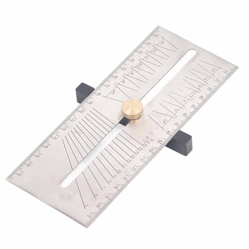Glomora Adjustable Bevel Gauge, 304 Stainless Steel Multifunctional T Shaped Sliding Ruler Woodworking Setting Tool