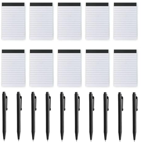 10 Stück Notizblöcke Und 10 Stück Kugelschreiber, Mini-Notizbücher, Linierte Notizblöcke, Tragbare Notizblöcke, Lern- Und Bürobedarf, Schreibwaren Für Studenten