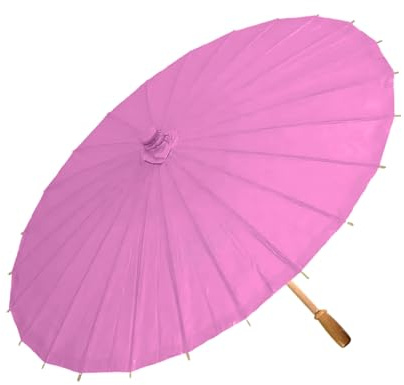 SHINROAD Paraguas de papel colorido con mango de bambú, estilo chino, manualidades, decorativo, pintura al óleo, sombrilla vintage ligera, Morado (, 60 cm