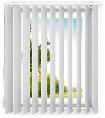 time4blinds - Vertical blinds - Slats for office workstations - Bedroom Blinds - Kitchen Blinds - Complete Set with Vertical Blind Slats & Rail - 140x210 cm - Grey-beige