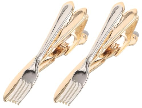 Mipcase Fermacravatta Uomo Forchette in Metallo, Clip Fermacravatta Business in Rame Resistente Presa Stabile, Accessori per Abiti Maschili per Riunioni e Matrimoni