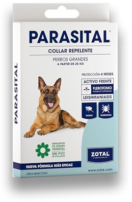 Collar PARASITAL 75 CM para Perros Grandes (Más de 25 KG) Repelente contra Garrapatas, Pulgas y Mosquitos (Flebotomos portadores de Leishmaniosis) con Aceites Esenciales | Nexum Market