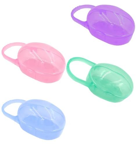 ULDIGI Custodia Antipolvere per Viaggi e Uso Domestico per Ragazzo Ragazza Portaciuccio Portatile 4 Pezzi in Plastica Pp Facile da Trasportare Colore Casuale