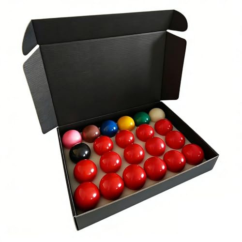 TriUnytion Set di Palla da Biliardo Snooker 52,5 mm 22 Pezzi, Palline da Biliardo in Resina, 15 Palline Rosse, 6 Colori e 1 Bianca