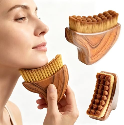 BIVYAX Cepillo de Drenaje Linfático para el Rostro, Cepillo Facial Suave para Contorno de Mandíbula y Mentón, Masajeador para Esculpir la Cara de Uso Diario, Apto para Piel Seca y Todo Tipo de Piel