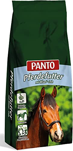 PANTO Pferdefutter Pure Nature 15 kg – Strukturfutter mit Wisan-Lein, regeneratives Pferdefutter für Pferde, Einzelfuttermittel