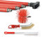 BARETTO Kit Pulizia Camino, Kit Pulizia Camino con Prolunghe di 10 Metri con Curvatura a 45°, Kit Pulizia Canna Fumaria con Scovolo in Nylon (250 mm)