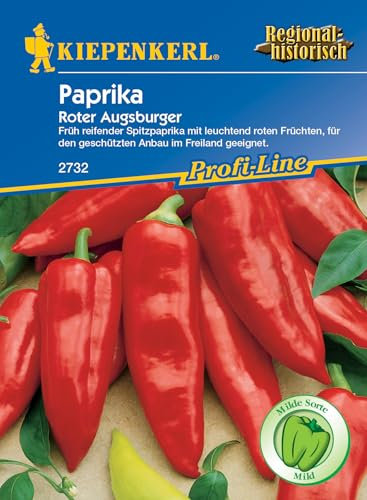 Kiepenkerl Profi-Line Spitzpaprikasamen Roter Augsburger 2732 – Ertragreiche Paprikasamen, samenfeste Traditionssorte, frühreifende Gemüsesamen