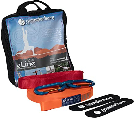 YogaSlackers Slackline for Yoga and Balance training eLine 50 foot with included anchor strap