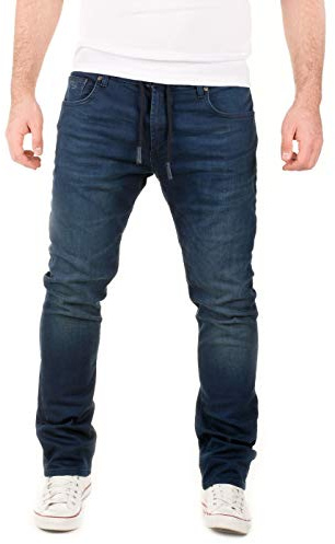 WOTEGA Noah - Baumwoll Stretch Jogging Hose Herren - Jeans Hosen für Männer - Jogger Pants Chino, Blau (Dress Blues 3R4024), W34/L34