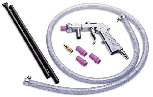 Eastwood Sand Blasting Gun Assembly Ceramic Nozzles For Marble Engraving With 15 in. Suction Hose Pick Up Tube & Clamps Blast Out Of A Bucket Kit