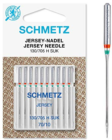 SCHMETZ | 10 Nähmaschinennadeln | Jersey | 130/705 H SUK | Nadeldicke 70/10 | auf jeder gängigen Haushaltsnähmaschine einsetzbar