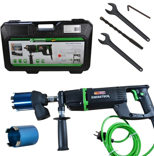 Eibenstock Diamant-Trocken-Kernbohrmaschine EHD 1500 inklusive Staubabsaugung mit Vierschneiderbohrer & Diamant Dosensenker
