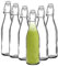 Amisglass Flip Top Glass Bottle, 6-Pieces Classic Swing Top Glass Bottles with Lids, 600 ML Clear Glass Beer Bottles for Beverages, Oil, Vinegar, Beer, Water, Soda, Kefir and Second Fermentation