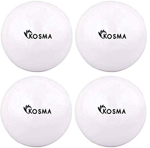 Kosma Set of 4 Smooth Hockey Balls | Outdoor Sports Practice Training Balls - White