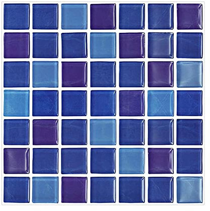 CONPHERON 10 Fogli Mosaico Carta Adesivi Sticker Decorativi per Piastrelle Cucina Vinile Impermeabile PVC Autoadesivo Carta da Parati per Bagno Cucina, 20X20cm, Mosaico 6