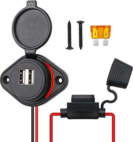 Caricabatteria da Auto Dual USB, 4.8A 12v-24v USB Pannello Presa Ricarica