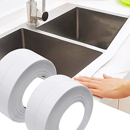 Weichsockelleiste Selbstklebend 2 Stück,10 x 10 mm,3.2 Meter Sockelleiste Selbstklebend, Dichtungsband Selbstklebend Wasserdicht, für Küche und Badezimmer, Selbstklebende Abschlussleiste aus PVC