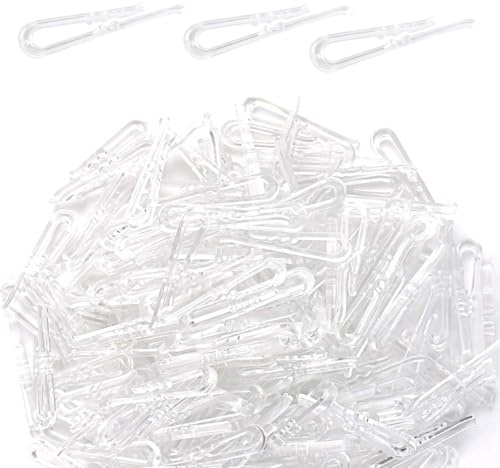 200 Pcs Clear Plastic U Shape Alligator Clips Folding Clip for Shirt Pants Ties Socks Shirts Fabric Clip with Teeth Transparent Plastic Clothespins Hold Garments in Place Clothes Fixing Packing Clip