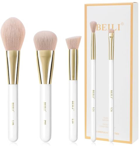 BEILI Set di pennelli per trucco, pennelli per trucco professionale, tinto contorno, trucco, pennello vegano, fondotinta, cipria, contorno ombretto, evidenziazione