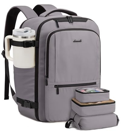 LOVEVOOK Handbagage ryggsäck flygplan stor reseryggsäck män kvinnor laptop ryggsäck vattentät resa ryggsäck bära på bagage affärsscabin väska för resor arbete semester, GRÅ, X-L, Casual