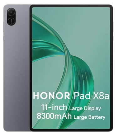 HONOR Pad X8a Tablet 4GB+64GB Almacenamiento 8300mAh,Pantalla 11 Pulgadas 90Hz con Protección,Qualcomm SD 680,Wi-Fi/Bluetooth/Android 14,Gris