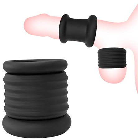 BEWISH Anneau de Pénis Double Anneux Scrotal Éjaculation Retardée - Jouet Sexuel pour Améliorer Éjaculation Scrotum Ball Stretcher Penis Anneaux de Pénis Manchon de Pénis Cock Sleeves Cock Rings
