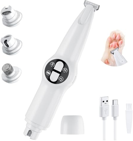 Mcbazel Haustierhaarschneider mit LED-Licht, Hundeschermaschine Leise Pfotentrimmer für Hunde, Elektrisches Wiederaufladbarer Hundescherer Pfotenhaarschneider für Hunde Katzen Pfoten/Ohren/Gesicht