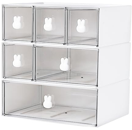 Sertay 3 Schubladen Abnehmbar, Schreibtisch Organizer, Stapelbare Teebeutelboxen, 3 Lagen Schubladenbox, Kosmetikaufbewahrung, Geeignet für Küche, Schrank, Schlafzimmer, Badezimmer, Waschküche