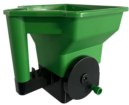 Spargitore per fertilizzanti a mano, giardino portatile, strumento di piantagione di manovella a mano, 8.86x8.27x9.45 pollici design a flusso regolabile, costruzione durevole leggera, progetti scolast