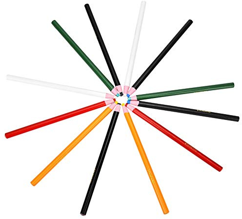 HEEPDD Set di 12 Matite da Taglio Gratuite, Gessetti su Misura Non Tossici per Marcature di Cucito, Ideali per Tessuti, Legno e Pelle