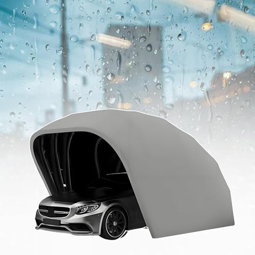 Cochera Retráctil Mejorada, Cobertizo Gris De Acero Inoxidable, Cobertizo Plegable Semiautomático SUV/Automóvil, Tela Oxford De Espesor 600d (5,5 x 2,5 x 2,3 m)
