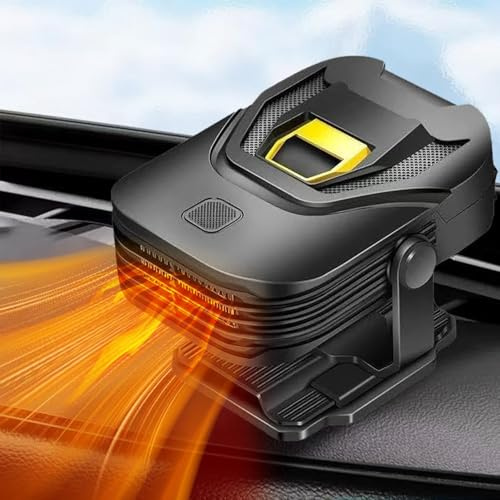 12V Portable Car Heater & Defroster – New 2-in-1 Fast Heating & Cooling Fan with 360° Swivel Base, Plug In Auto Car Heaters for Vehicle, SUV, Truck & RV