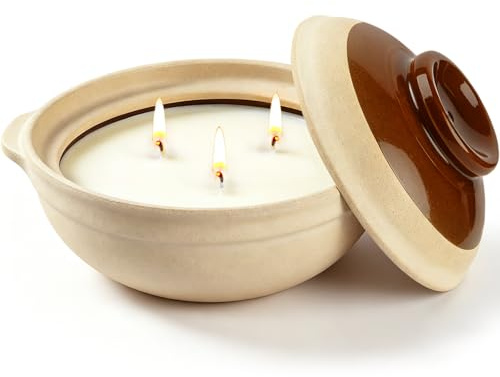 1000g citronella utomhusljus i terrakotta, stort utomhusljus med lock, doftande citronellaljus med naturligt sojavax, långbrinnande ljus för trädgård, uteplats, camping, sommarpresent