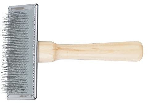 Ancol Heritage Wood Handle Soft Slicker Brush Large, clear