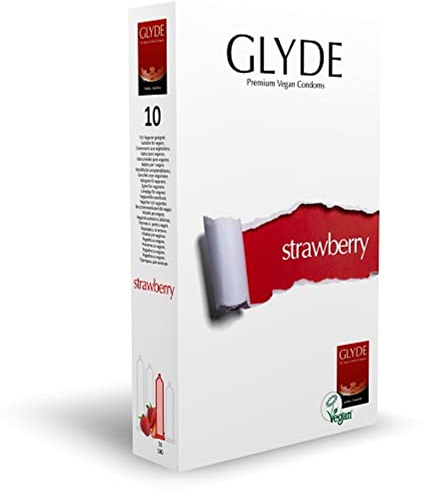 Glyde Ultra Strawberry : 10 préservatifs vegans (rouge/fraise)