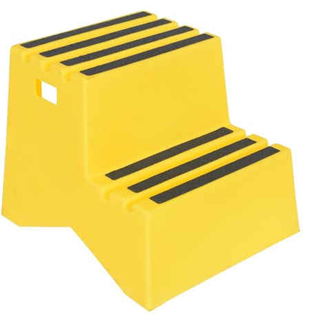Vestil VST-2-Y Polyethylene Step Stool, 2 Step, Yellow