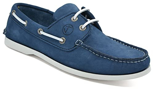 Seajure Chaussures Bateau pour Homme Trebaluger en Cuir Nubuck Bleu, Taille 41