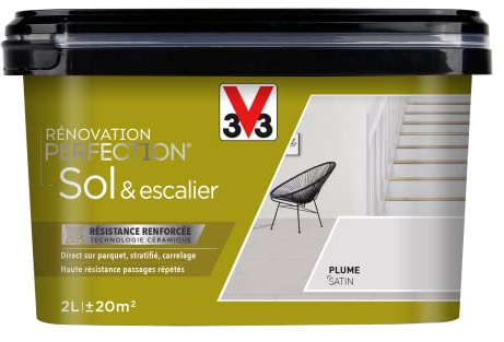 V33 Peinture de rénovation Sol & escalier, Rénovation perfection Plume satin 2L