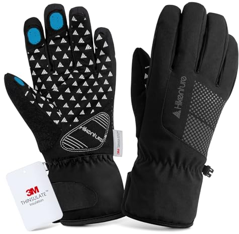 HIKENTURE Winterhandschuhe- [Mit 3M Thinsulate Insulation] - Warme Fahrradhandschuhe Herren Damen Winter - wasserdichte Touchscreen Handschuhe Fahrrad Winter - Winterhandschuhe Fahrrad-B4-XL