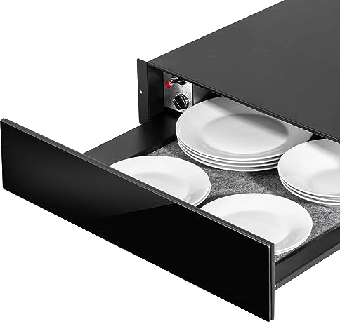 Baridi 60cm Built-In Warming Drawers, Push-to-Open, Anti-Slip Mat - Black - DH201