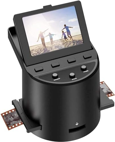 DigitConvert Digital Film Scanner, Dia -Negativ-Film- Scanner, Konvertiert Negative und Dias 35mm, 126, 110, Super 8 und 8mm in JPEG, neigbarem 3, 5-LCD-Display, Schwarz